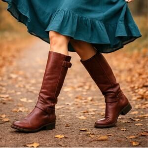 Vintage 70s Saks Fifth Avenue 6 Tall Leather Riding Boots Made in Italy Brown 36